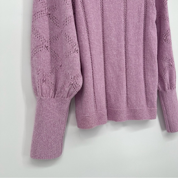 M&S | Size 14 XL Cool Pink Sweater | Textured Knit | Puff Sleeve | Soft - Picture 5 of 15